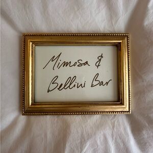 Gold Framed Mimosa & Bellini Bar Sign